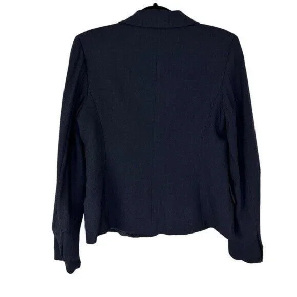 MaxMara Navy Single Breasted Blazer Women’s Size 8 - Picture 3 of 12